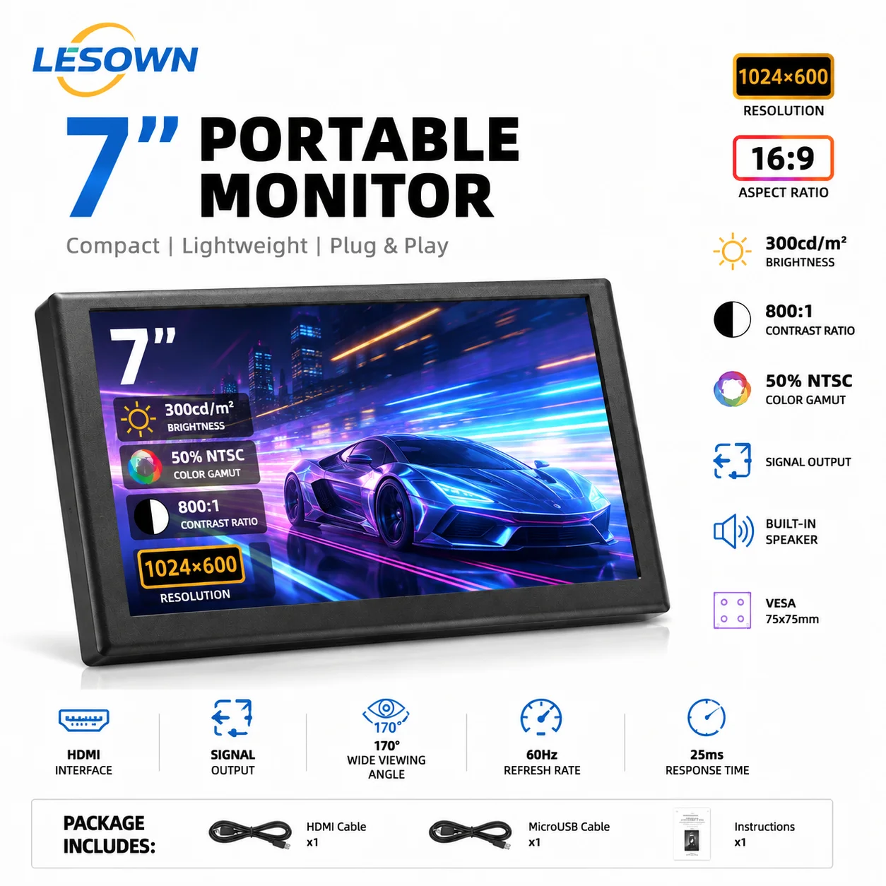 LESOWN Portable 7
