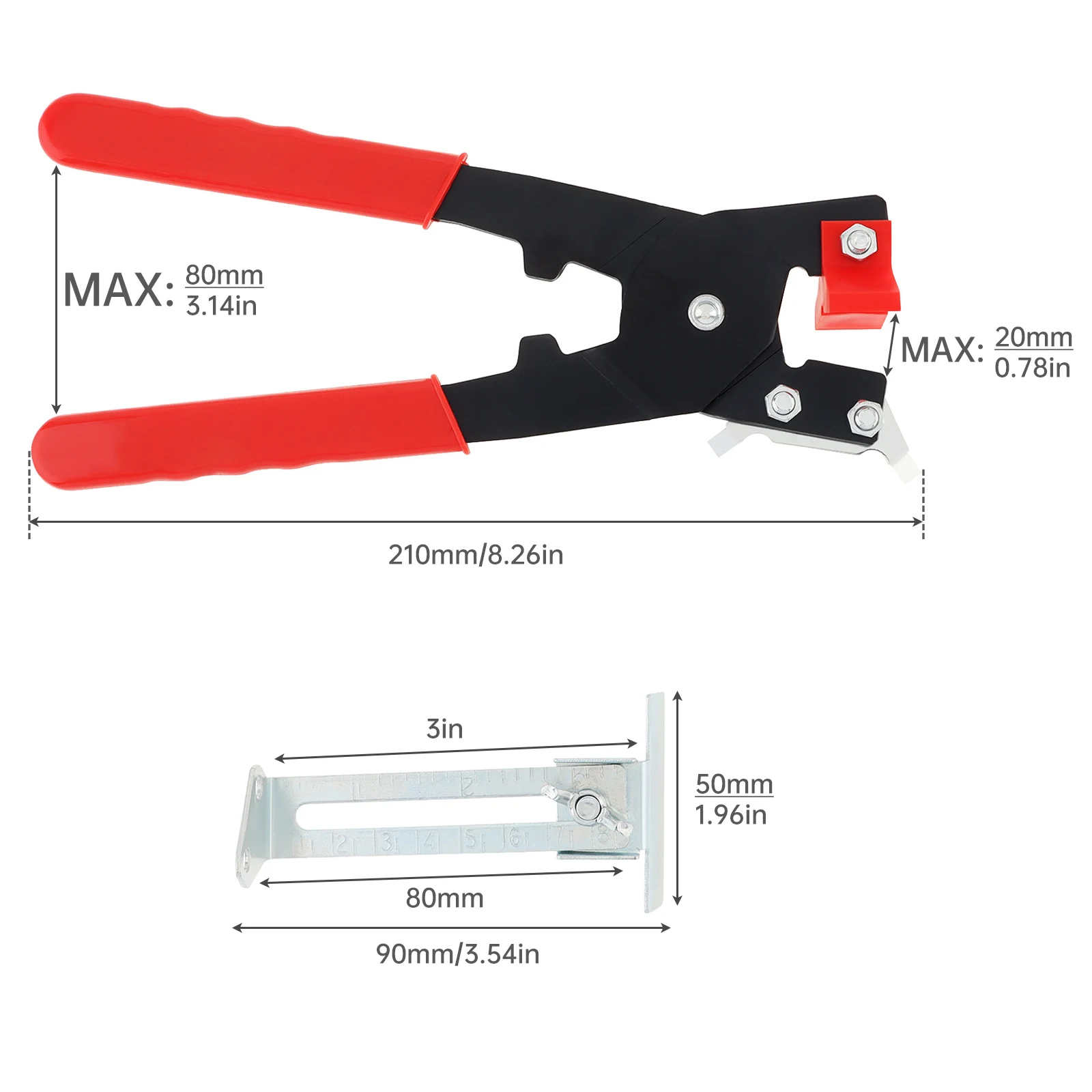 Imagem -05 - Skidproof Tile Cutting Alicates Glass Trimming Clamp Posicionamento Régua Escala Heavy Duty Cerâmica Cortando Pinças Ferramentas