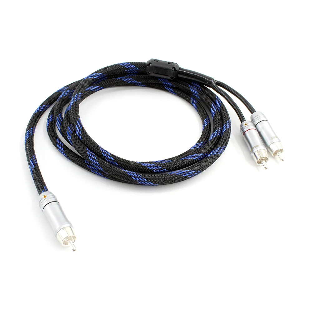 Wysokiej jakości kabel Subwoofer HiFi Y RCA 1 męski do 2 męski kabel Audio