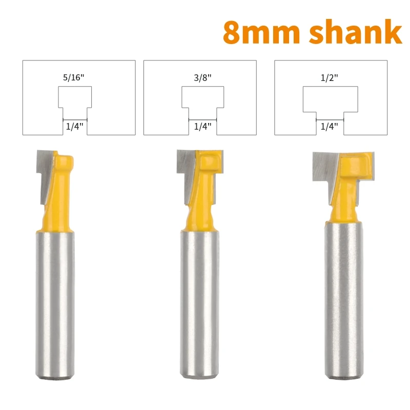 YUSUN Yellow Keyhole Bit T-Slot Cutter Router Bit Woodworking Milling Cutter For Wood Tools Face Mill End Mill