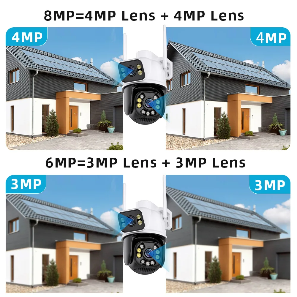 ICSee Wireless Surveillance Camera 4K IP Camera Outdoor Waterproof Wifi Security Camera CCTV Dual Lens Dual Lens Auto Track