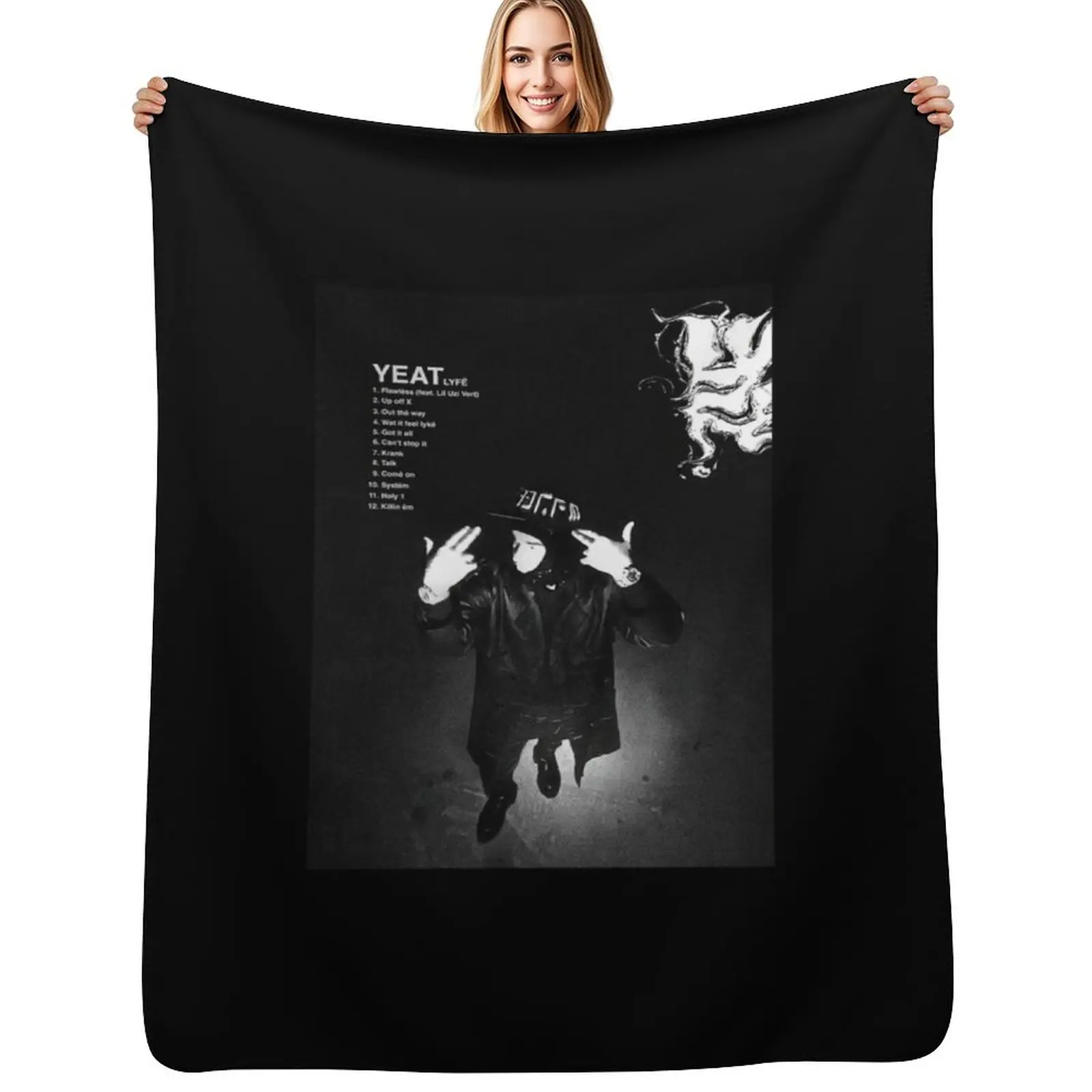 Yeat Poster Throw Blanket Foldable Soft Warm Blanket for Outdoor Use