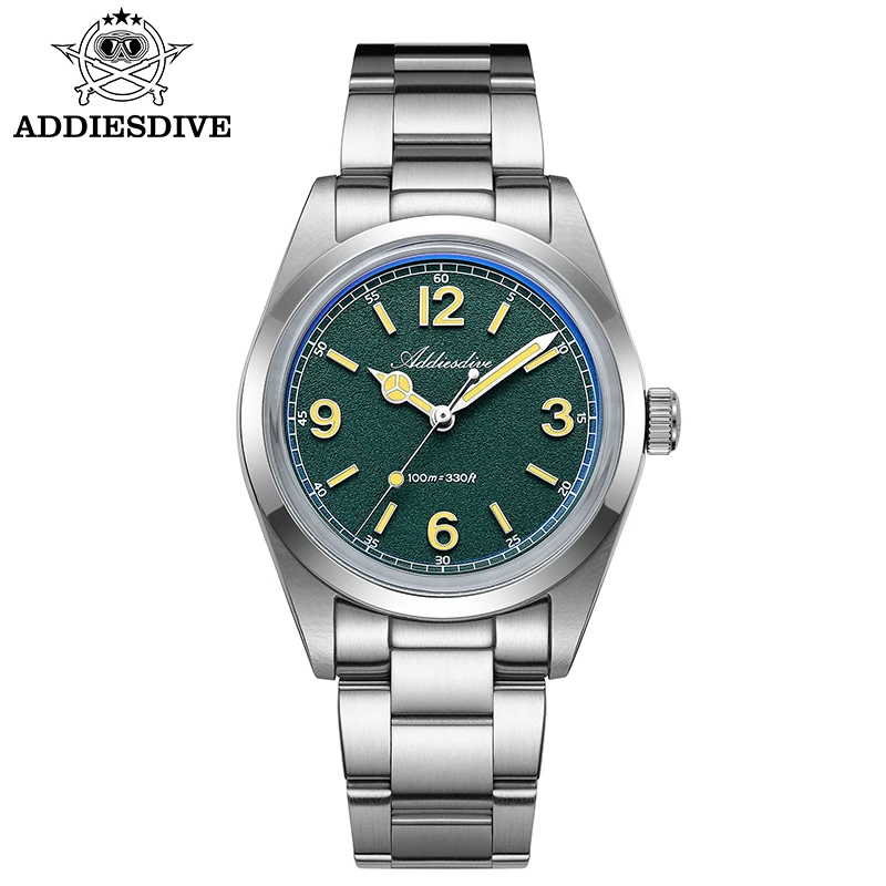 ADDIESDIVE 36mm VH31 Quartz Watches Elegant Retro AR Coated Men Watch Luminous Waterproof 10Bar Dress Watch Reloj Hombre AD2518