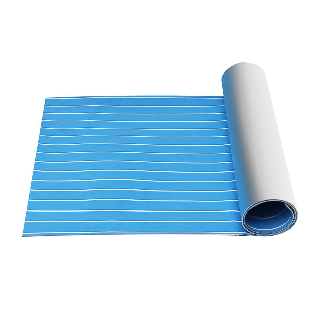 

Self-Adhesive EVA Foam Teak Sheet 240X60cm Yacht Synthetic Decking Foam Floor Mat Blue with White