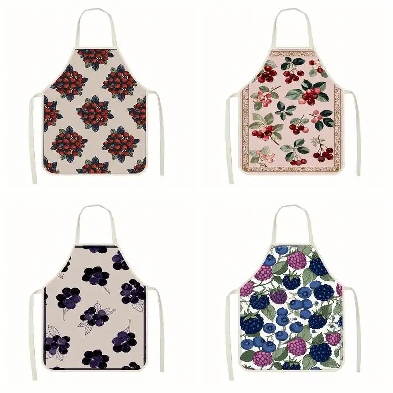 

Фартуки с фруктовым узором, льняные фартуки, подходящие для приготовления пищи на кухне, общения родителей и детей, рисования и других мероприятий.