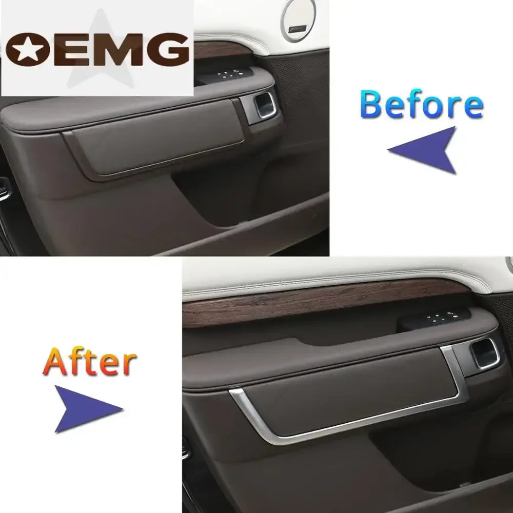 For Land Rover Discovery 5 2017-2020 L462 LR5 Car-styling ABS Matte Chrome Interior Door Decoration Strips Accessories 4pcs/set