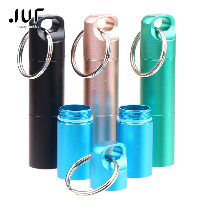 Aluminum Alloy Airtight Pill Container Bottle Portable Outdoor EDC Single Chamber Capsule Holder Waterproof Medicine Case Box