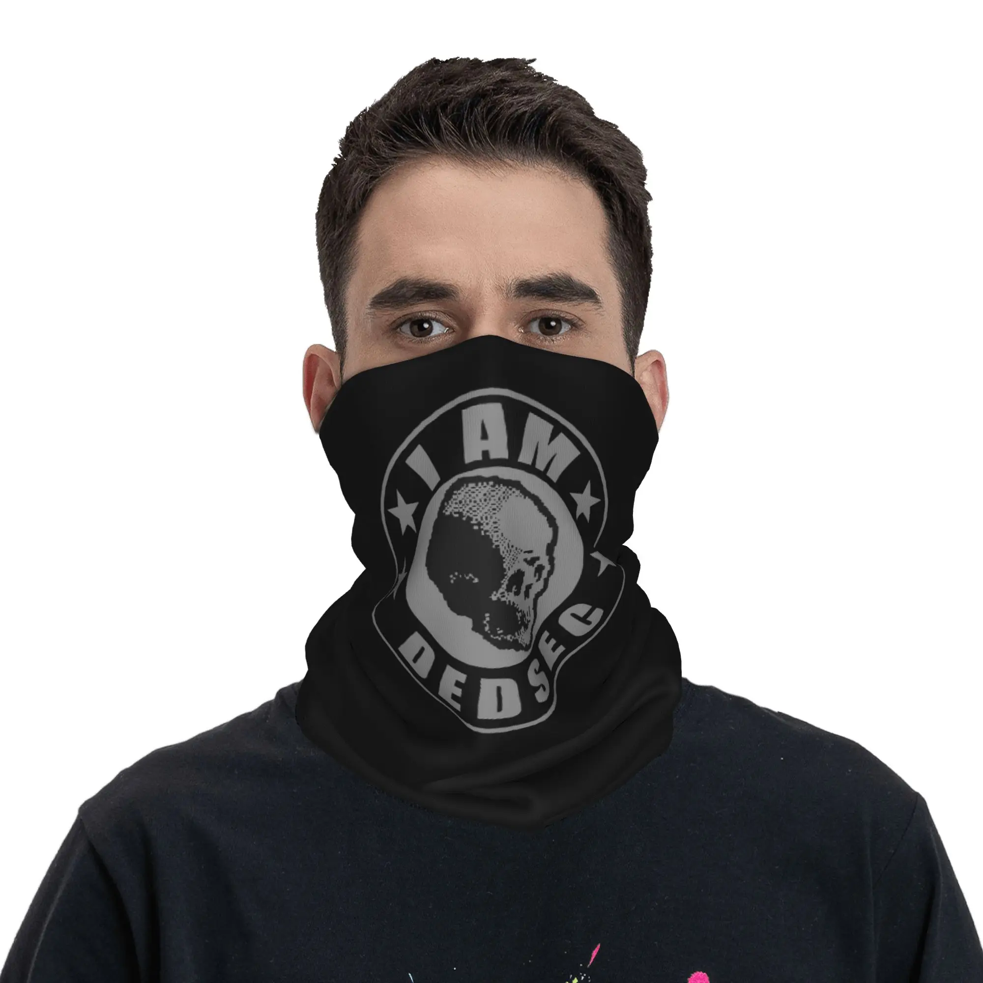 I Am Dedsec Bandana Neck Gaiter Printed Mask Scarf Multifunction Headwear Running Unisex Adult Windproof