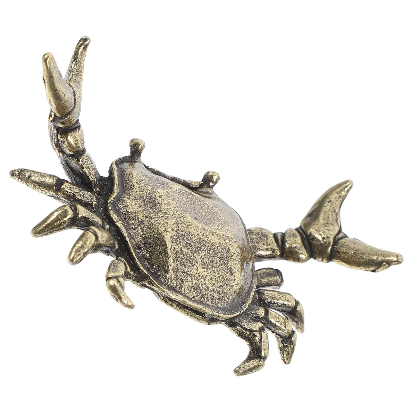 Retro Crab Ornament Gold Tea Pet Computer Accessories Realistic Figurine Funny Pen Holder Office Creative Crabs Statue Brass