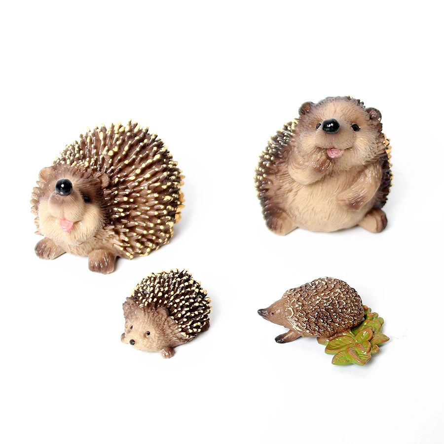 Plastic Realistic Jungle Forest Animals Hedgehogs Toy Figures,Hedgehog Figurines Garden Statues Cake Topper Party Favor