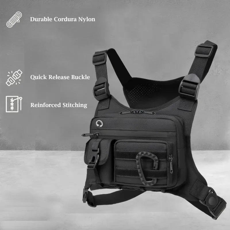 Multi-Pocket Tactical Chest Bag Outdoor Sports Chest Pack for Travel Cycling Running - Adjustable Outdoor Activity Gear