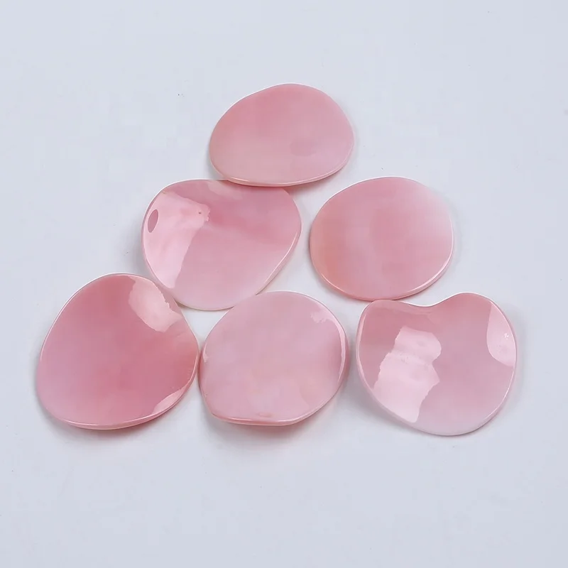 Wholesale Natural 30*35mm Delicate Pink Shell Mabe Pearl Loose Beads Charms for Jewelry Making