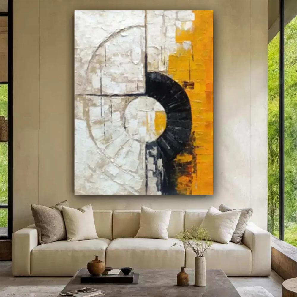 Modern Palette Knife Simple and Graceful Handmade Abstract Oil Painting Decor Home Canvas Wall Art for Restaurant Wall Decor Art