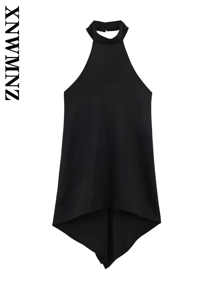 XNWMNZ 2026 Summer New Lady Evening Party Casual Halter Sleeveless Backless Top Party Chic Woman's Bohemian Slim Vest
