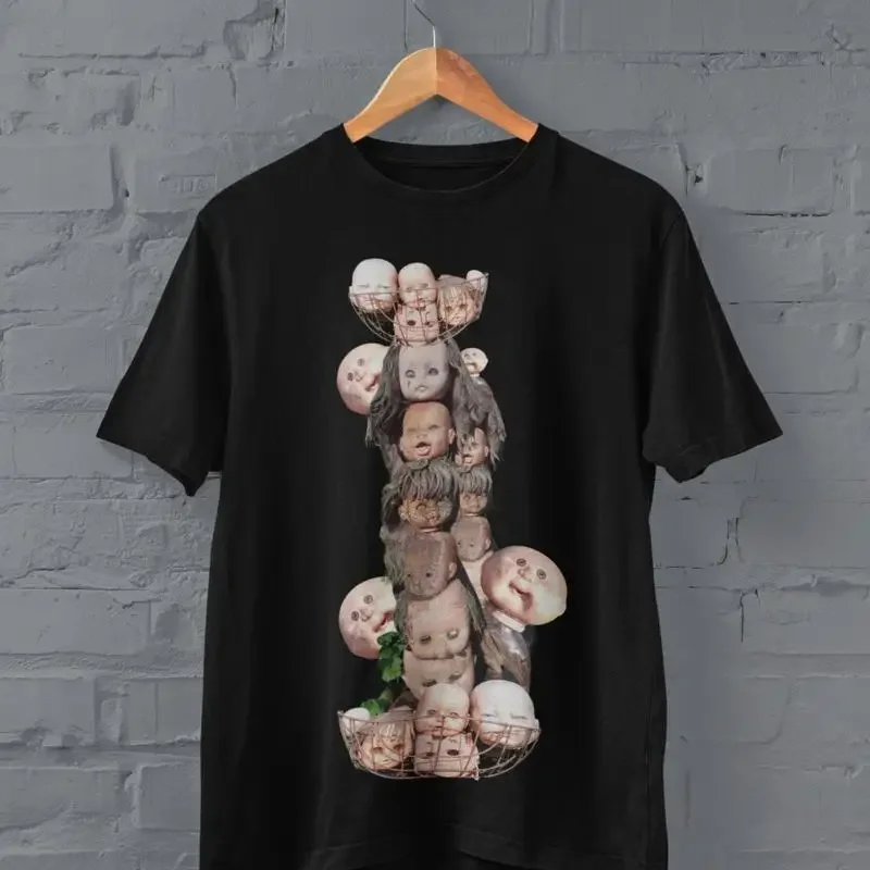 Creepy Vintage Doll Head T Shirt Halloween Every Day Alt Clothing Strange Unique S Weirdcore Art Pastel Goth Horror Top