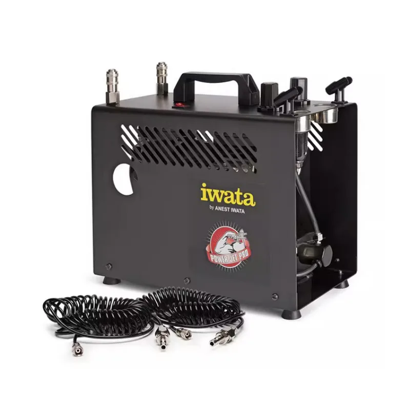 Compresor de aire IWATA IS-975SH Power Jet Pro con presión ajustable, tanque de aire con cierre automático y bomba de aire con tanque de gas con cierre automático.