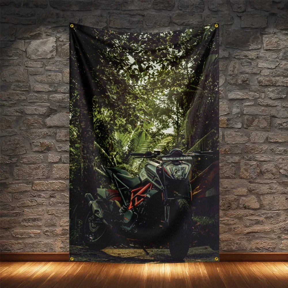 Vintage Classic Motorcycles Flag Polyester Digital Printing Moto Banner For Decoration