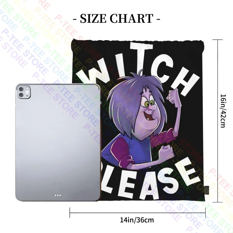 Witch Please Mad Madam Mim Sword In The Stone Fairytale Movie Villain Drawstring Bags Gym Bag Newest Eco Friendly