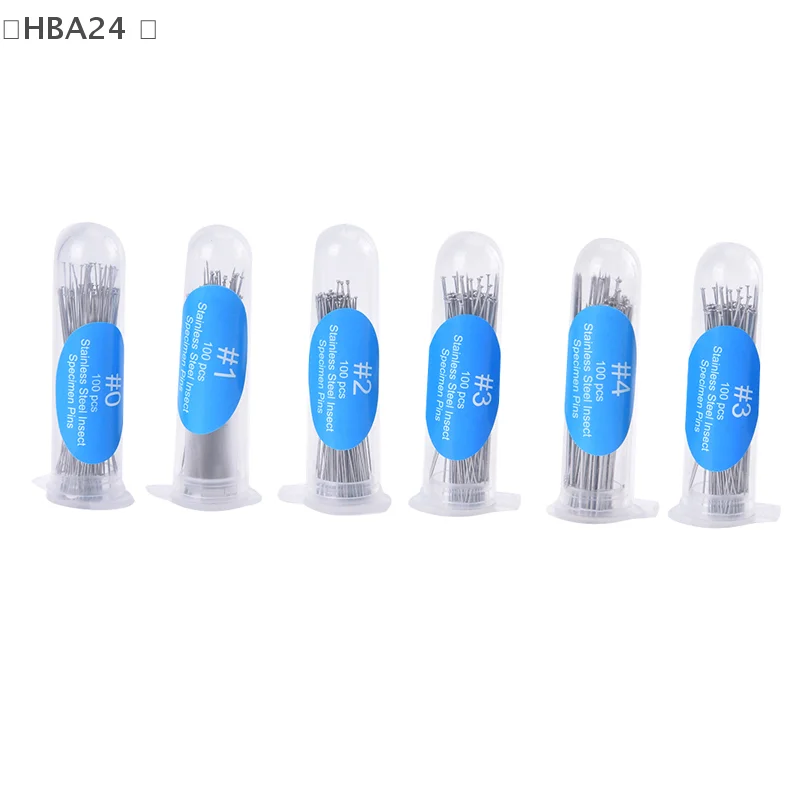 〔HBA24〕100Pcs Insect Pins Specimen Needle Stainless Steel School Lab Entomology Needle With Tube Insect Obsvering Tool Set