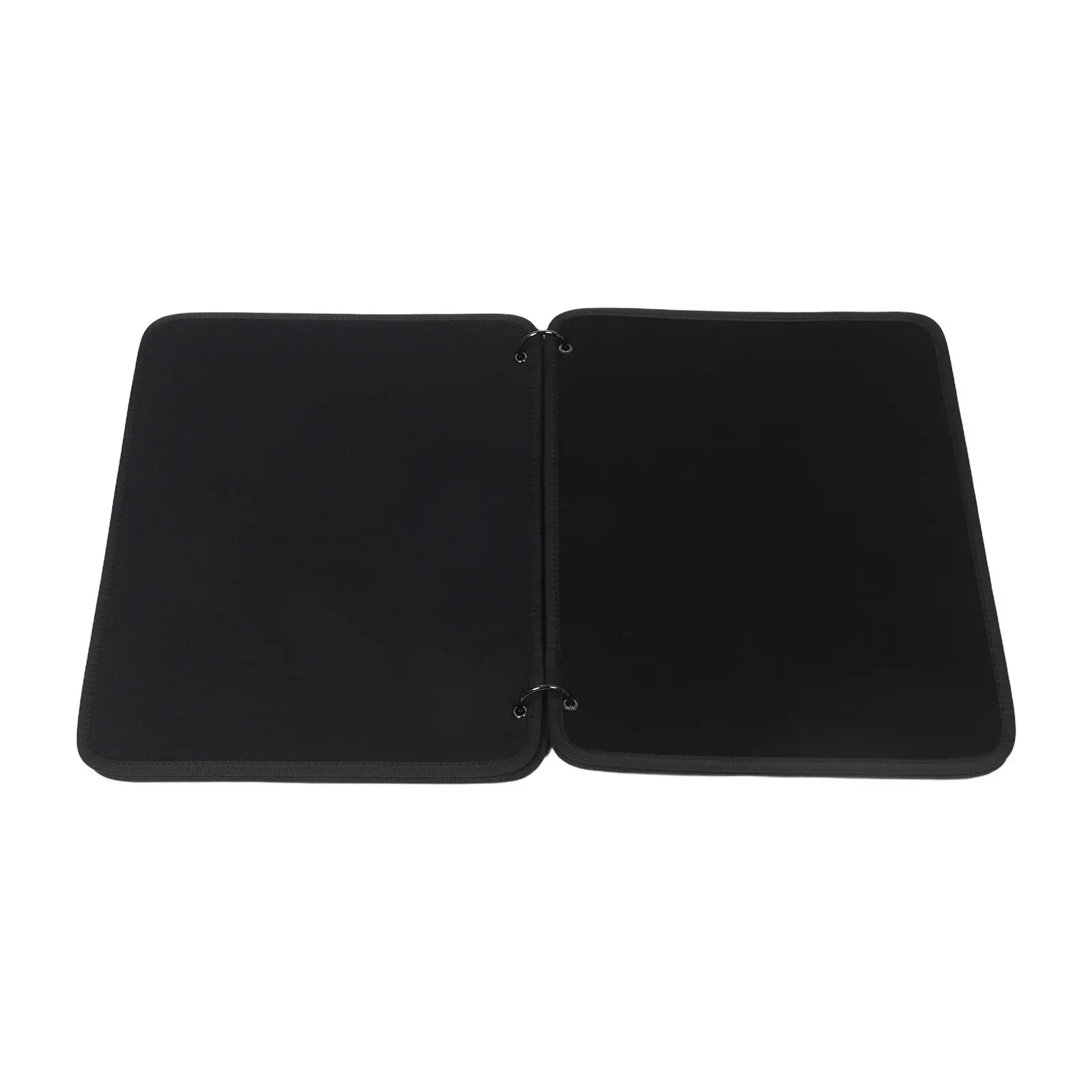 Patch Display Board Flip-Page Badge Organizer Book 16.5x12.6 Inch Black Binding Rings Hook Loop Armband Holder