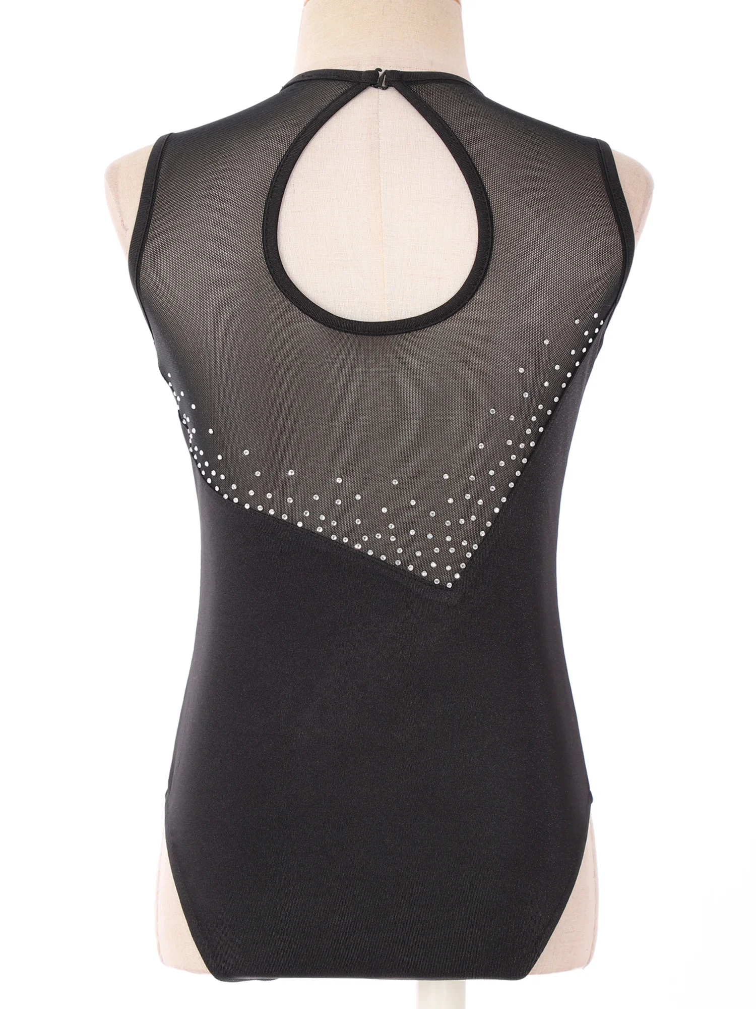 Nieuwe Mode Kids Meisjes Gymnastiekmaillots Balletdans Dragen Tank Bodysuit Kostuums Glanzend Strass Podium Jumpsuit