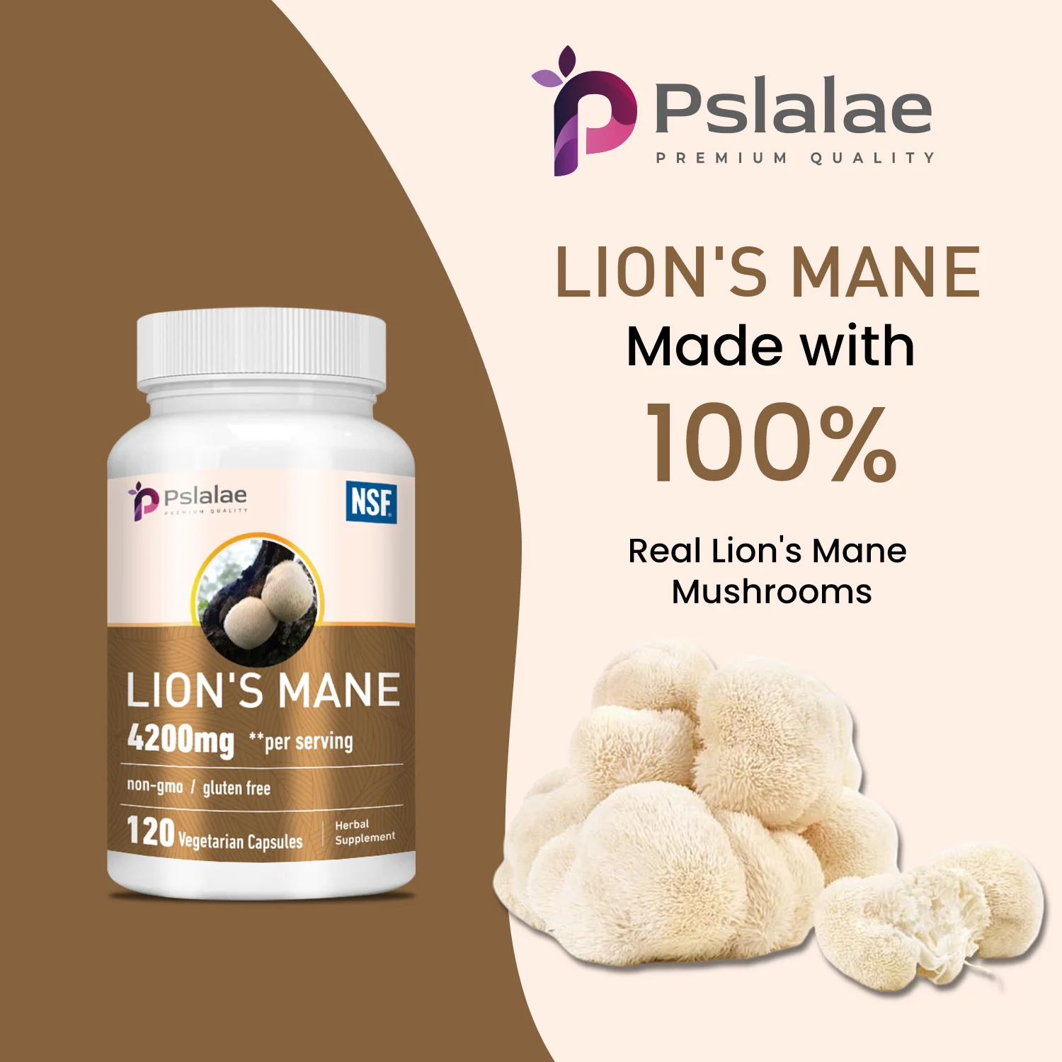 Lions Mane - Immune System Booster, Improve Memory, Protect Brain Nerves, Relieve Stress