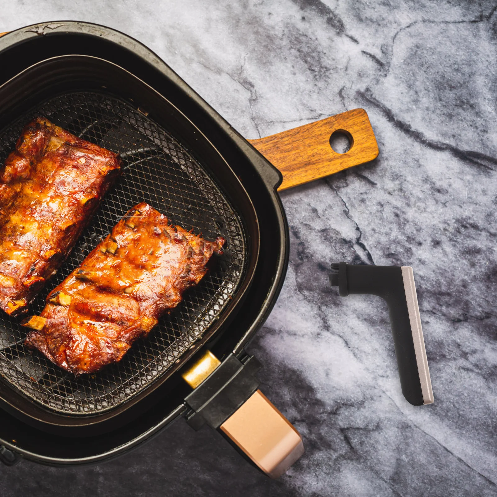 

Air Fryer Handle Replacement Heat Resistant Detachable Cookware Handle For Home Kitchen Non Slip Grip Dishwasher Safe Air