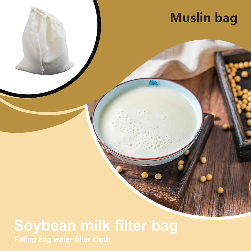 Reusable Cheese Cloth Bag Soybean Milk Cheesecloth Filter Nut Milk Vegetable Stuffing Yogurt Coffee Strainer 30x45cm