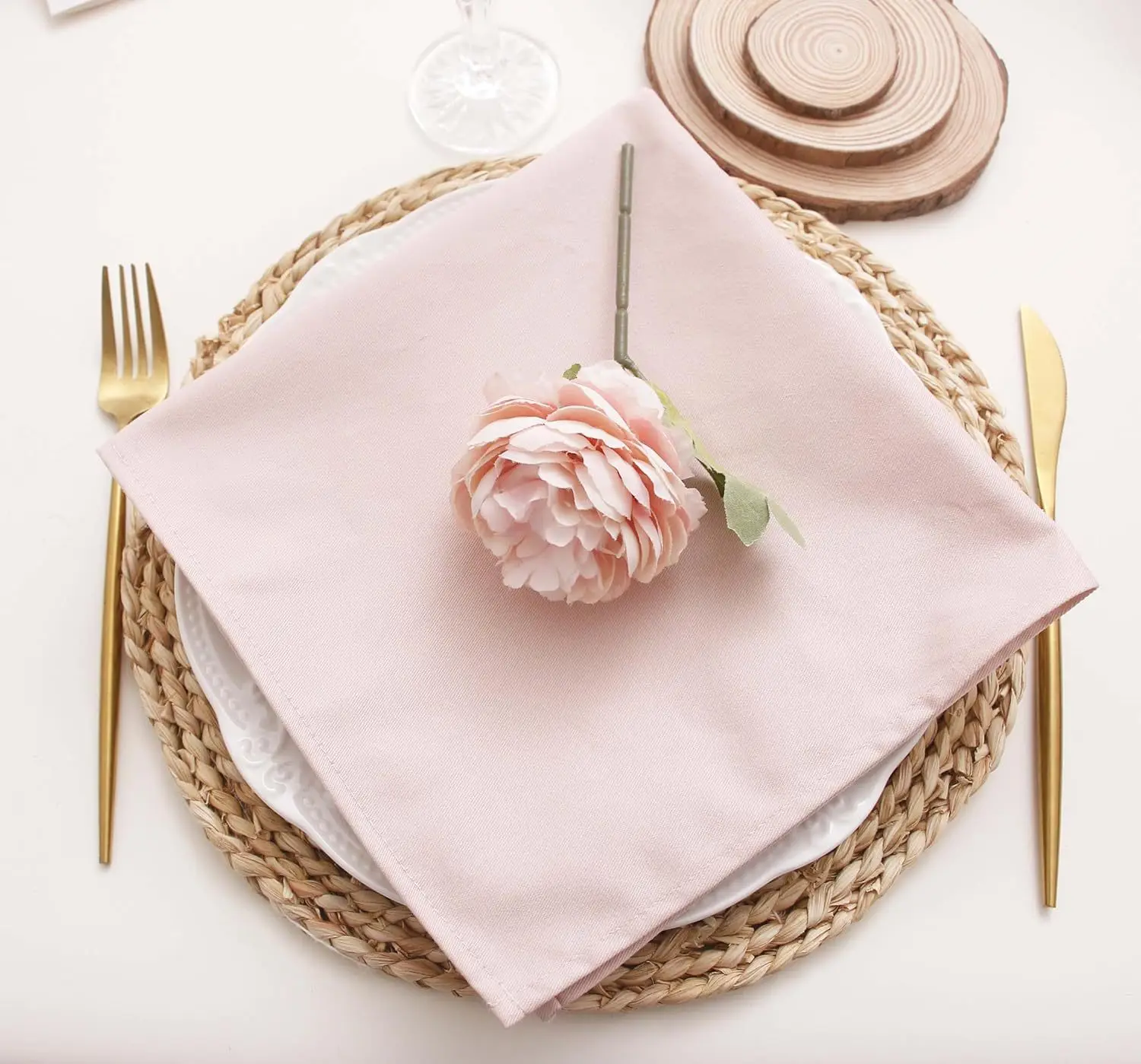 6pcs Wedding Napkins 43x43cm Square Dinner Table Twill Green Napkins Cloth Table Mat Tea Towl Home Christmas Party Decoration