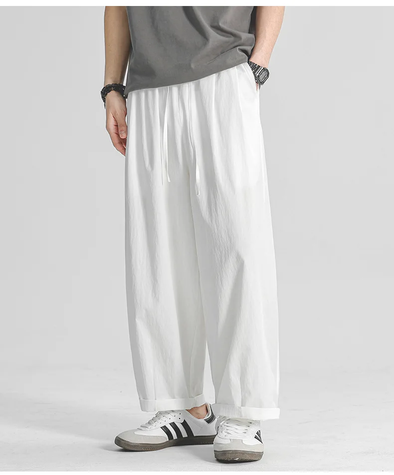 2026 Men's Nine-Point Balloon Sweatpants Summer Thin Wide Leg Straight Casual Pants