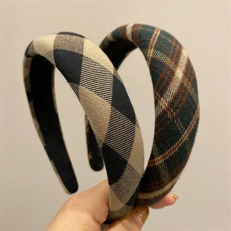 

Popular Women's Plaid Sponge Padded Headbands for Ladies And Girls Everyday Head Wears
