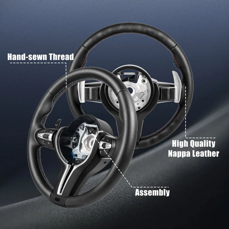 الجلود الداخلية عجلة القيادة صالح لسيارات BMW F10 F20 F30 F32 F36 F80 F82 M3 M5 E90 E87 E84 E70 الرياضة عجلة القيادة اكسسوارات السيارات #2