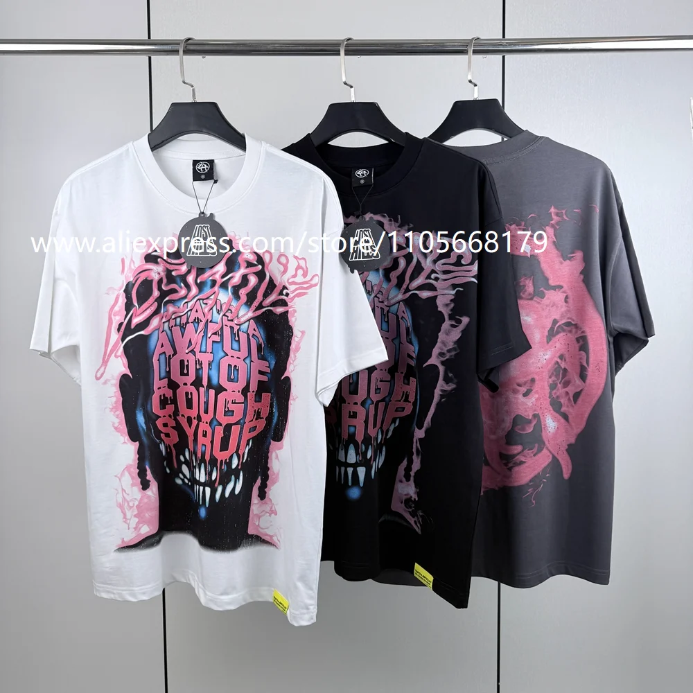 Fashionable Short-Sleeved T-Shirt, High Quality, 260g Pure Cotton, Imported Austrian Diamond Fabric, High-Definition Digital White Ink Direct Printing, Breathable, No Sticky Feel