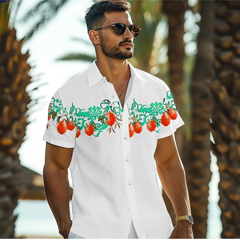 Men's Vacation Hawaii 3D Printed Shirt Button-Down Short Sleeve Summer Beach Oversize Fashion clothing  Shirt Vacation Daily Top