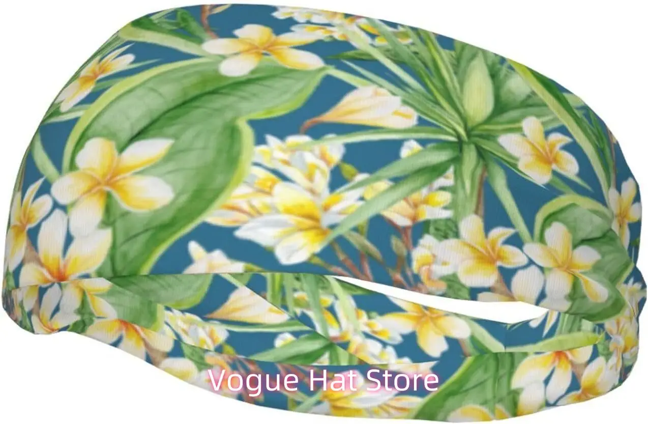 

Tropical Flower Floral Sweatbands Sports Headband,Breathable Yoga Workout Turban Headband for Women Men Hair Accessories