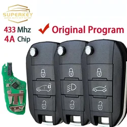 433 MHZ 4A Chip For Peugeot 308 4008 For Citroen C3 C5 C6 Flip Remote Folding Car Key HU83 VA2 Blade