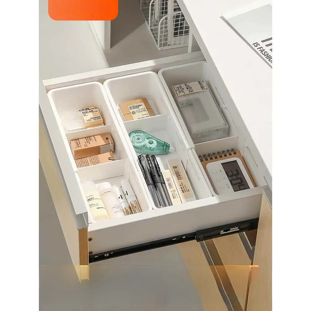 拡張可能な引き出し収納ボックスデスクトップオーガナイザー文房具仕切りプラスチック製長方形ボックス中国風家庭用収納ソリューション
