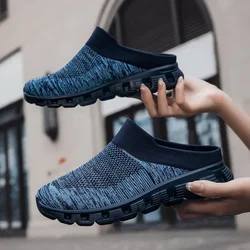 Men Knitting Half Slipper Slip-on Casual Shoe Couples Breathable Platform Sneakers Comfortable Outdoor Slippers Zapatos Hombre