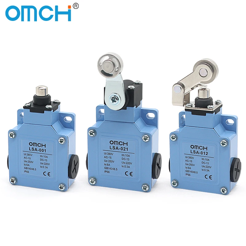 OMCH 1/5 قطعة الاتصال الفضي الذاتي إعادة تعيين مفتاح السفر مقاوم للماء LSA سلسلة 10A مفتاح حد الماكينة الصناعية