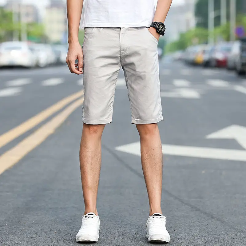 Cotton Korean Men\'s Thin Cropped Pants Casual Shorts Fashionable Breathable Beach Breeches Streatwear Men Summer Outfit Men