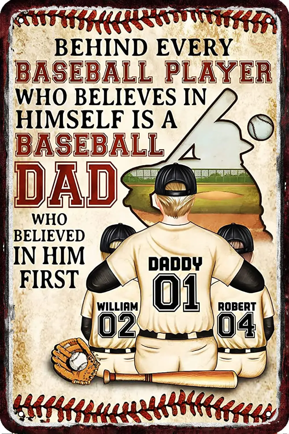 Every Baseball Player Who Believes in Himself Vintage Metal tin Sign Wall Decor Retro Art Funny Decorations for Home Man Cave be