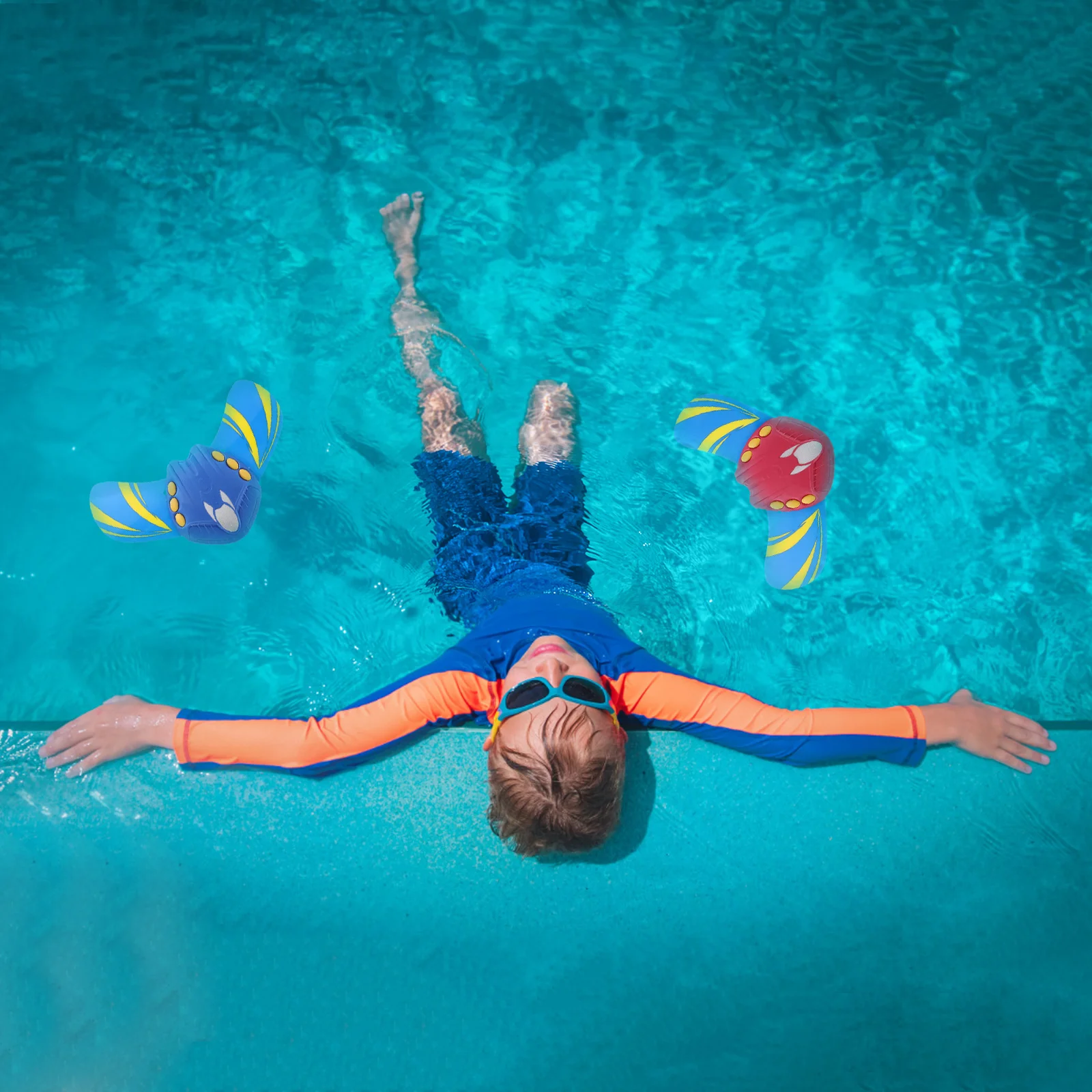 어린이용 수중 다이빙 세트 2개 수영 다이빙 물고기 장난감 수영장 해변 여름 재미를 위한 물에 뜨는 물놀이용 - 에바 패들링