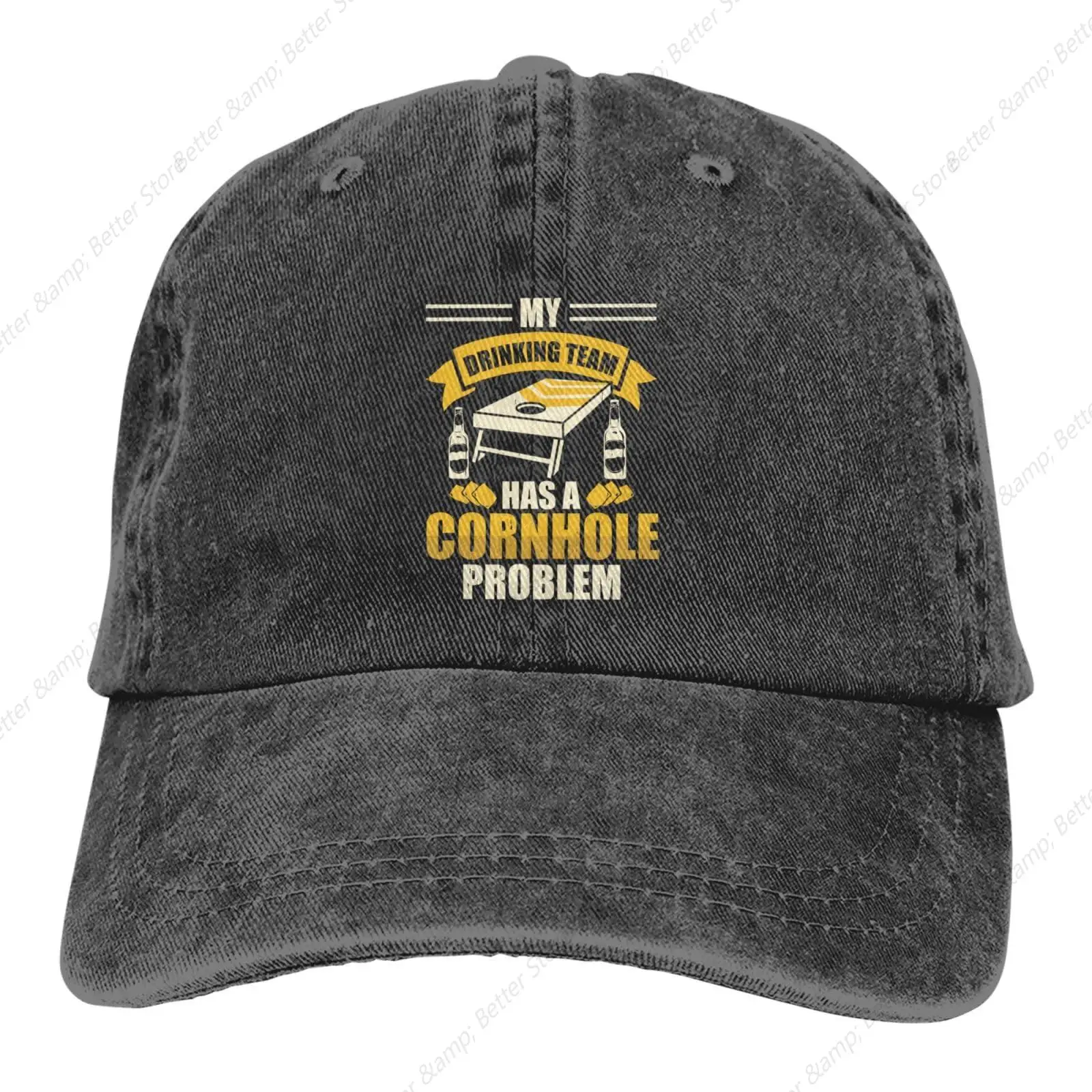 

My Drinking Team Has A Cornhole Problem Baseball Cap Golf Dad Hat Adjustable Original Classic Low Profile Cotton Hat Men Women