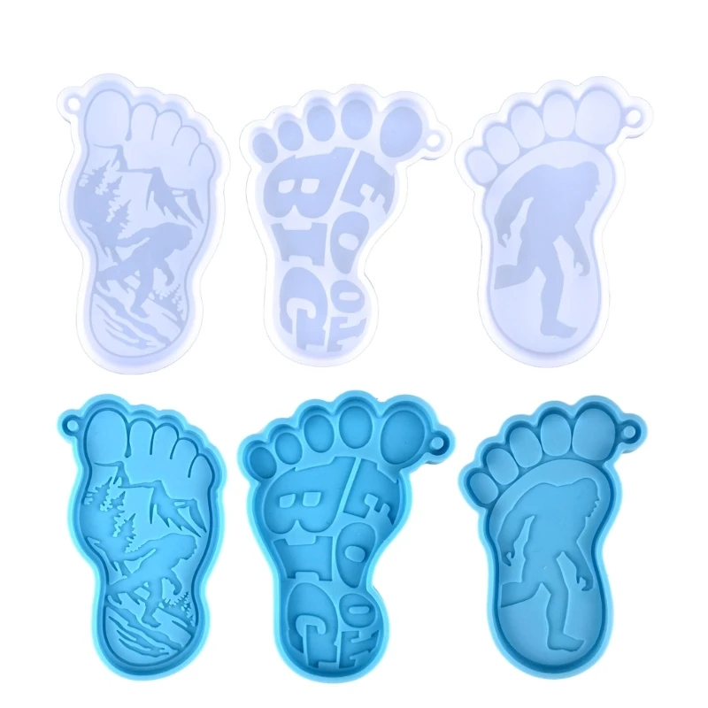 

Y4QE Foot Keychain Silicone Mold Keychain Epoxy Resin Mold Epoxy Resin Casting Molds for DIY Crafts Car Home Decor