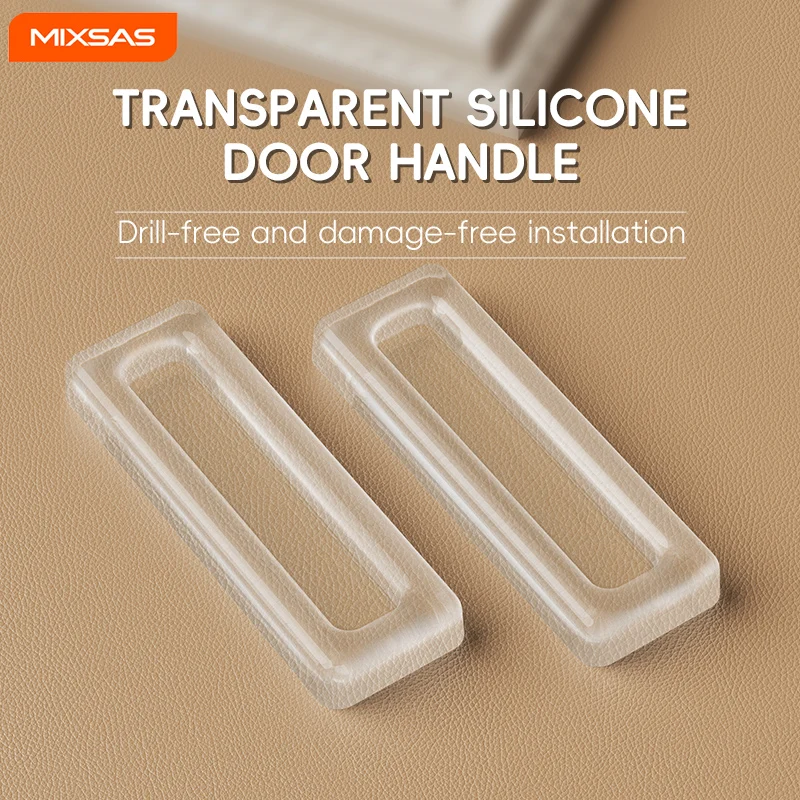 

Самоклеящаяся ручка раздвижной двери MIXSAS, скрытая мебельная ручка, современная минималистичная прозрачная ручка для шкафа, стеклянного ящика