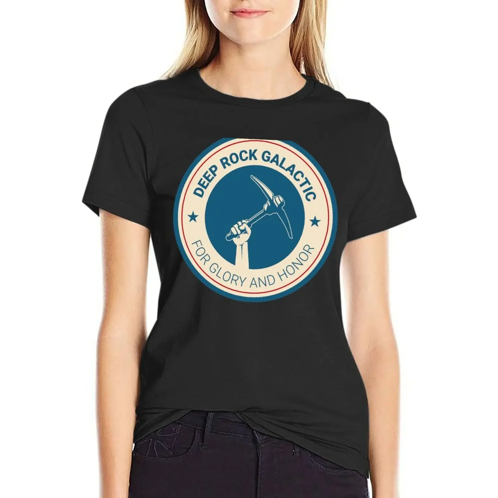 

Deep Rock Galactic Badge T-Shirt plus size tops customizeds Female clothing female white t shirts for Women