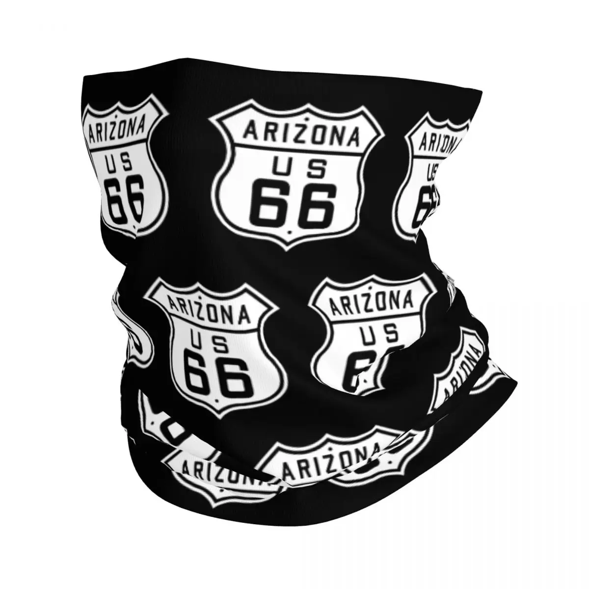 US Route 66 Arizona 1926 Highway Bandana Neck Cover stampato passamontagna maschera sciarpa caldo ciclismo sport all'aria aperta ghetta Unisex