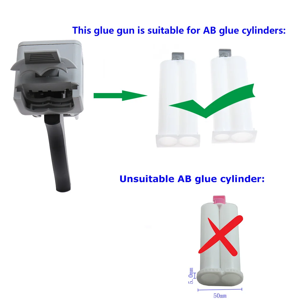 50Ml Tweecomponenten Ab Epoxy Kit Lijm Gun1:1 & 2:1 Applicator Lijm Adhensive Squeeze Gemengde Handmatige Kitpistool Dispenser