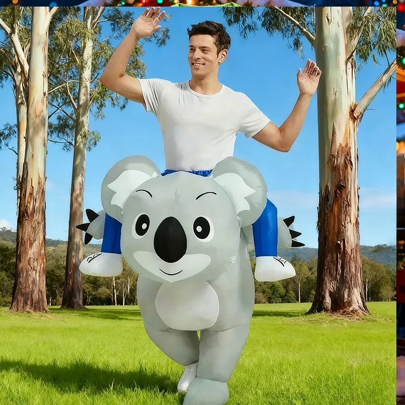 

Adult Ride-On Koala Inflatable Costume Funny Animal Cosplay Outfit Halloween Christmas Party Carnival Performance Fancy Dress