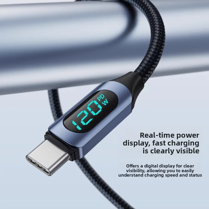USB C كابل بيانات PD 120 واط شحن سريع شاحن الهاتف الحبل آيفون 17 16 15 سامسونج هواوي ماك بوك C إلى C كابل شحن سريع